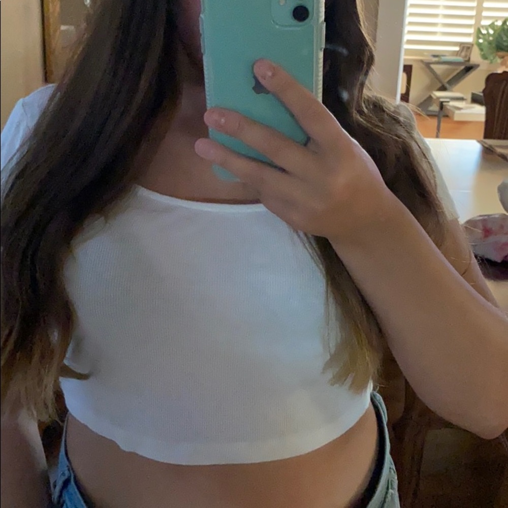 white crop top